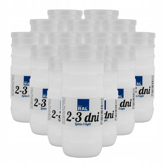 Wkłady do zniczy Lumis 3 Light, 14 cm, do 3 dni, 15 sztuk